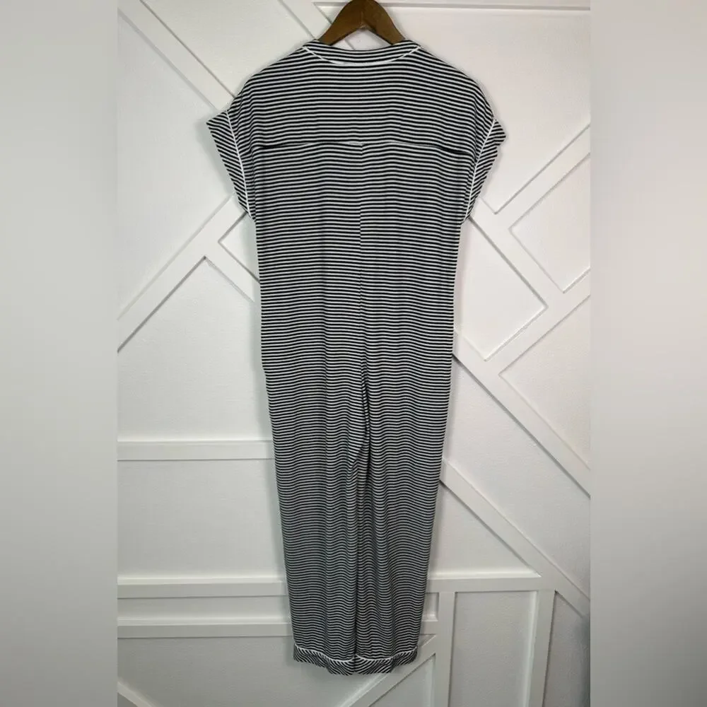 Called to Surf Brass And Roe Striped Pajama Lounge Jumpsuit Green Size XS